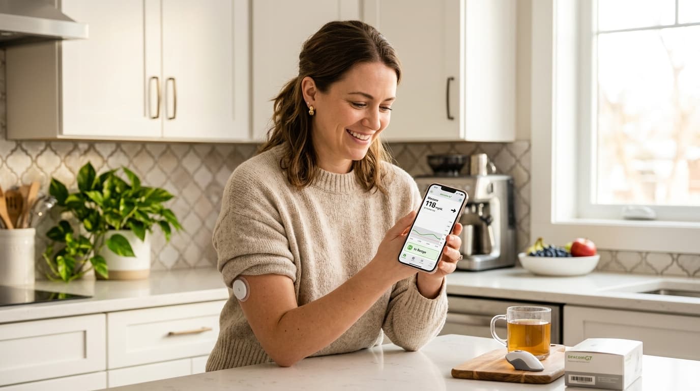 AGP report and time in range chart for new CGM user education