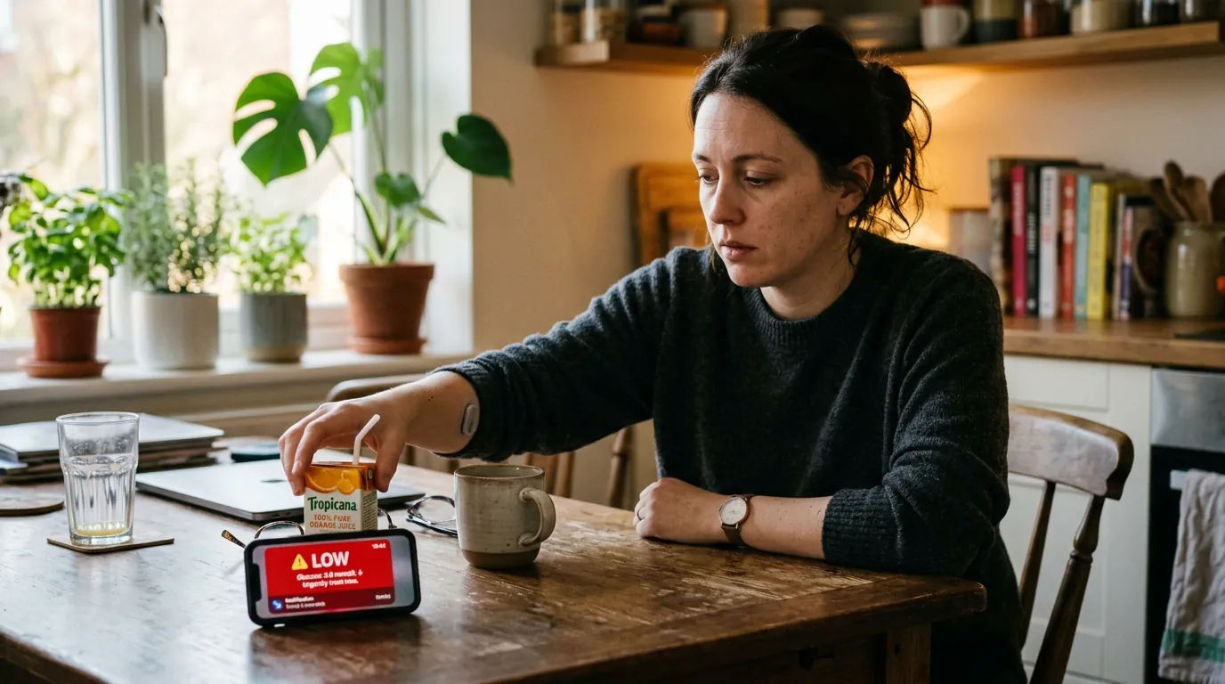 hypoglycemia low blood sugar symptoms shakiness dizziness below 70 mg/dL