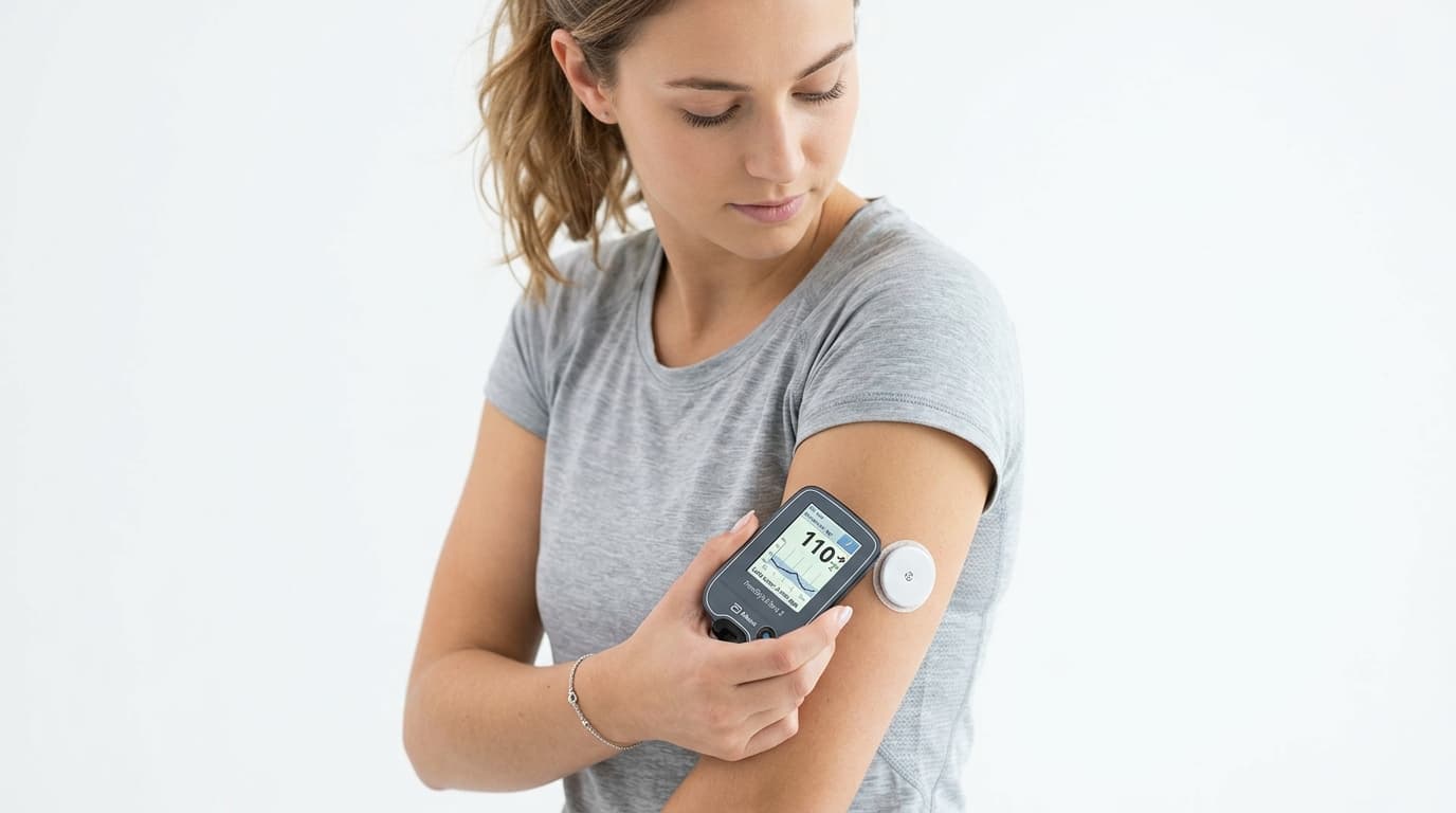 Abbott FreeStyle Libre CGM sensor scanned with smartphone NFC