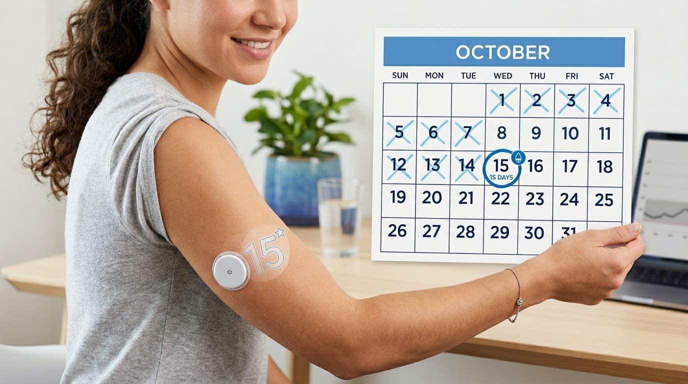 Dexcom G7 15-Day extended wear CGM sensor glucose monitor