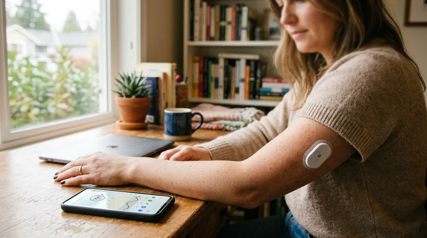 FreeStyle Libre 2 CGM glucose graph and trend data display
