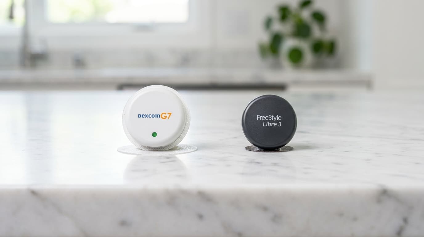 Dexcom G7 and Libre 3 Plus accuracy MARD and wear time side by side