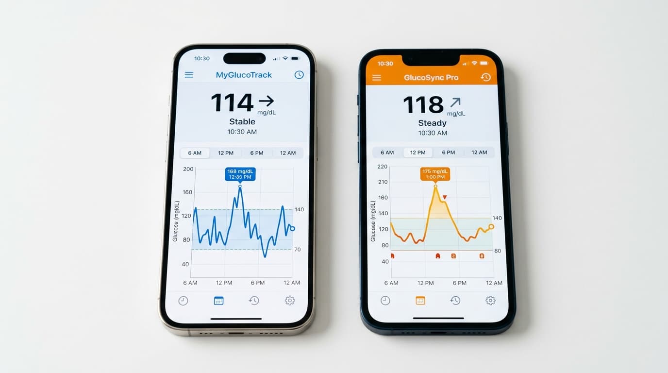 Dexcom G7 and Stelo app features alerts and glucose data comparison