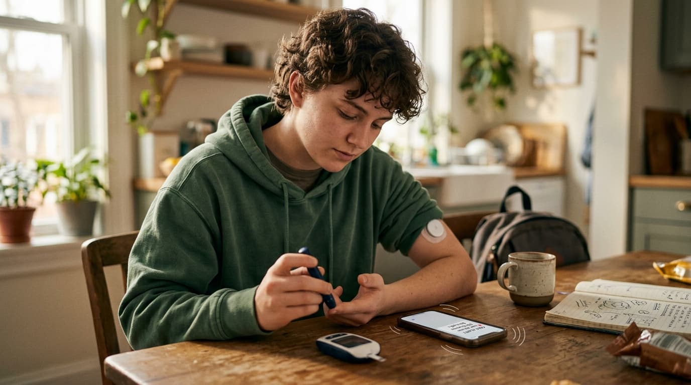 type 1 diabetes CGM glucose alert preventing hypoglycemic episode