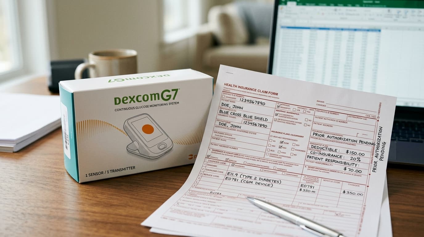Dexcom G7 monthly cost with and without insurance pricing breakdown