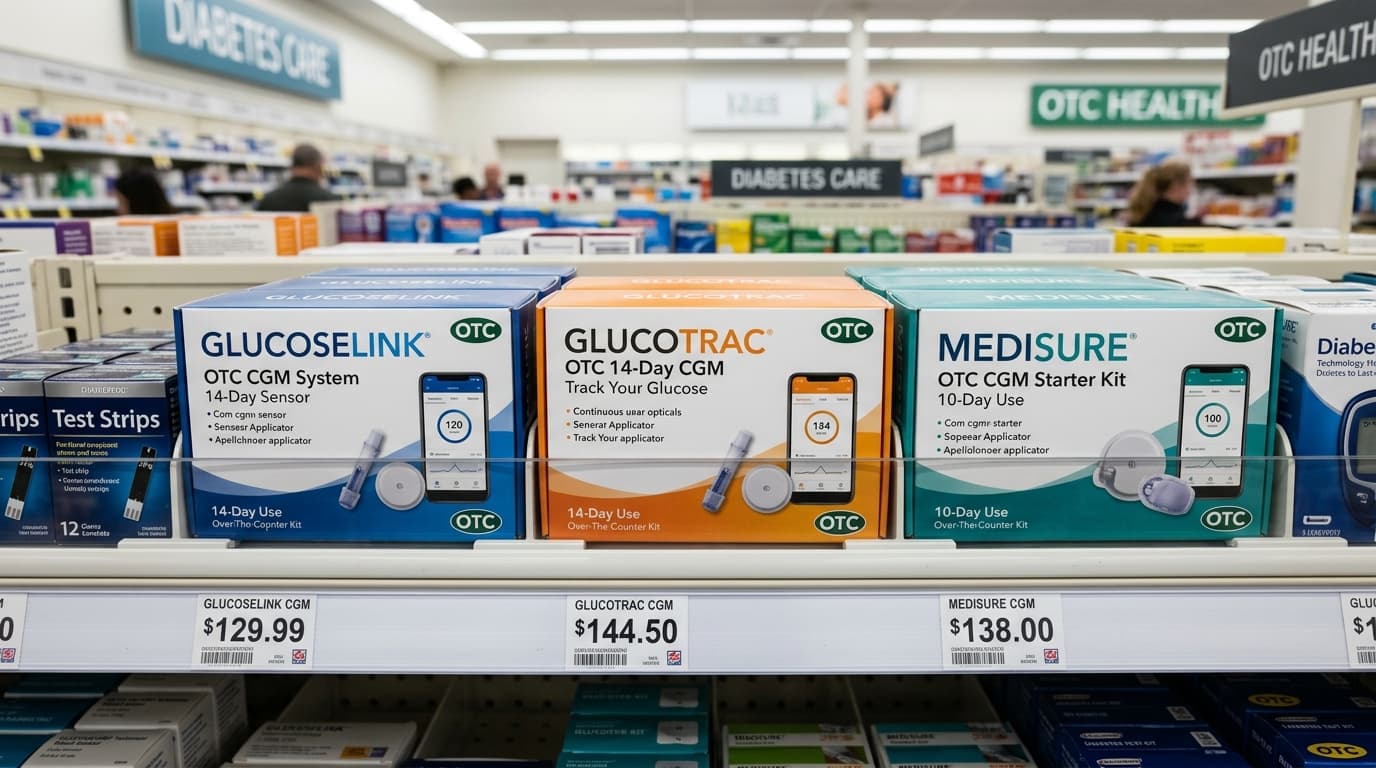 over-the-counter glucose monitor retail pricing comparison
