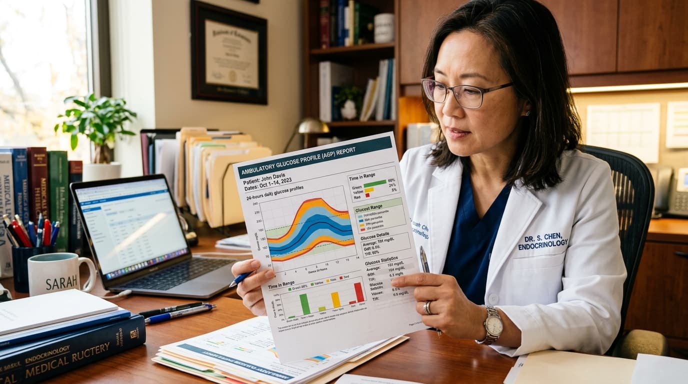 ambulatory glucose profile AGP report standardized CGM data summary