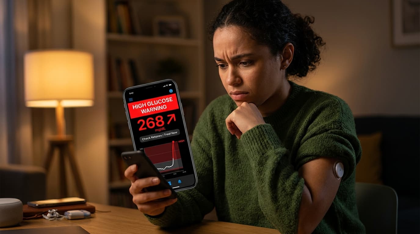 hyperglycemia high glucose warning CGM alert above 250 mg/dL