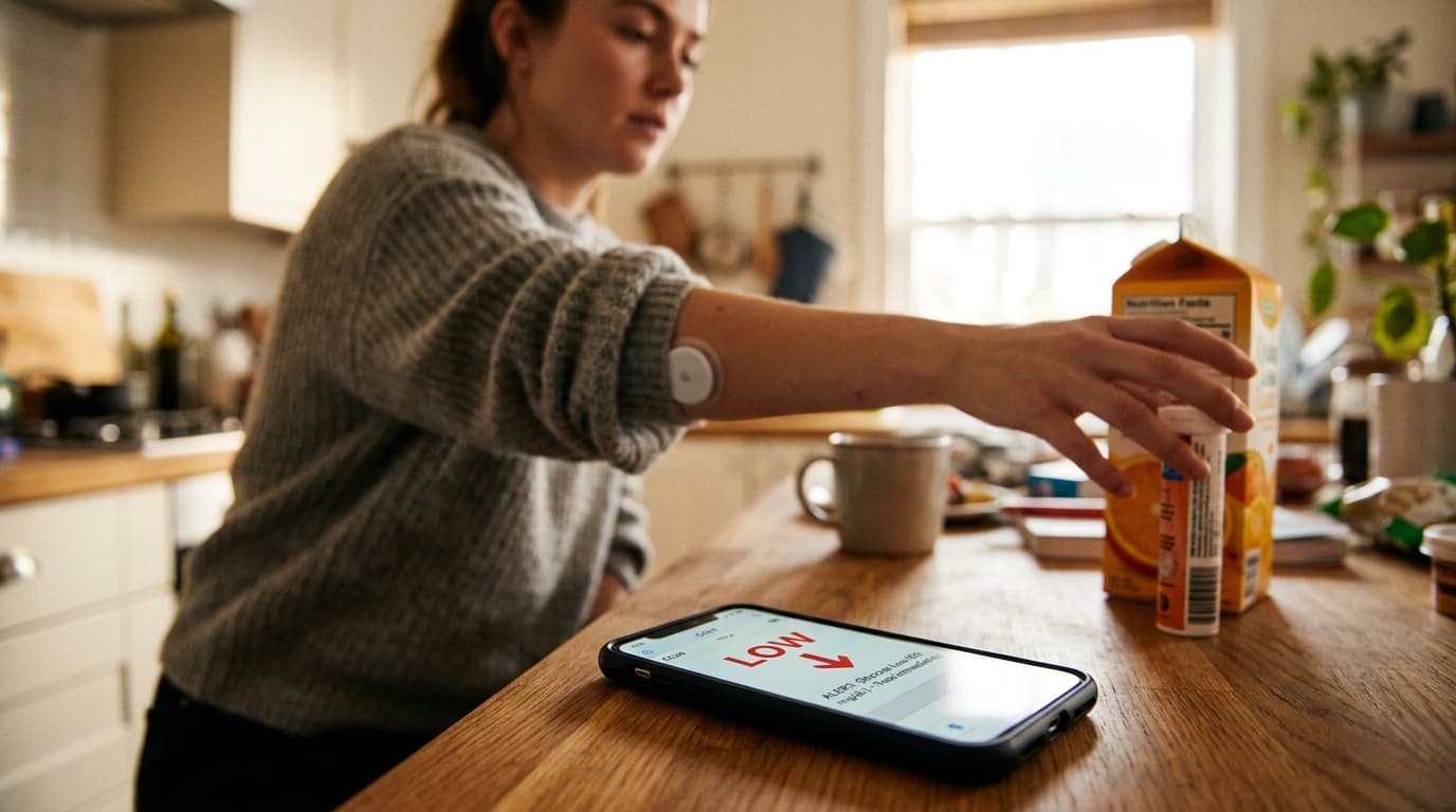 blood sugar below 70 mg/dL hypoglycemia CGM urgent low alert