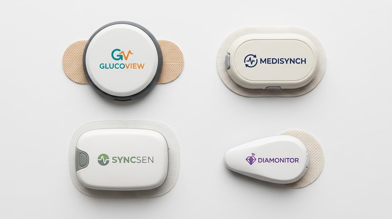 four leading CGM brand sensors from Dexcom Abbott Medtronic and Senseonics