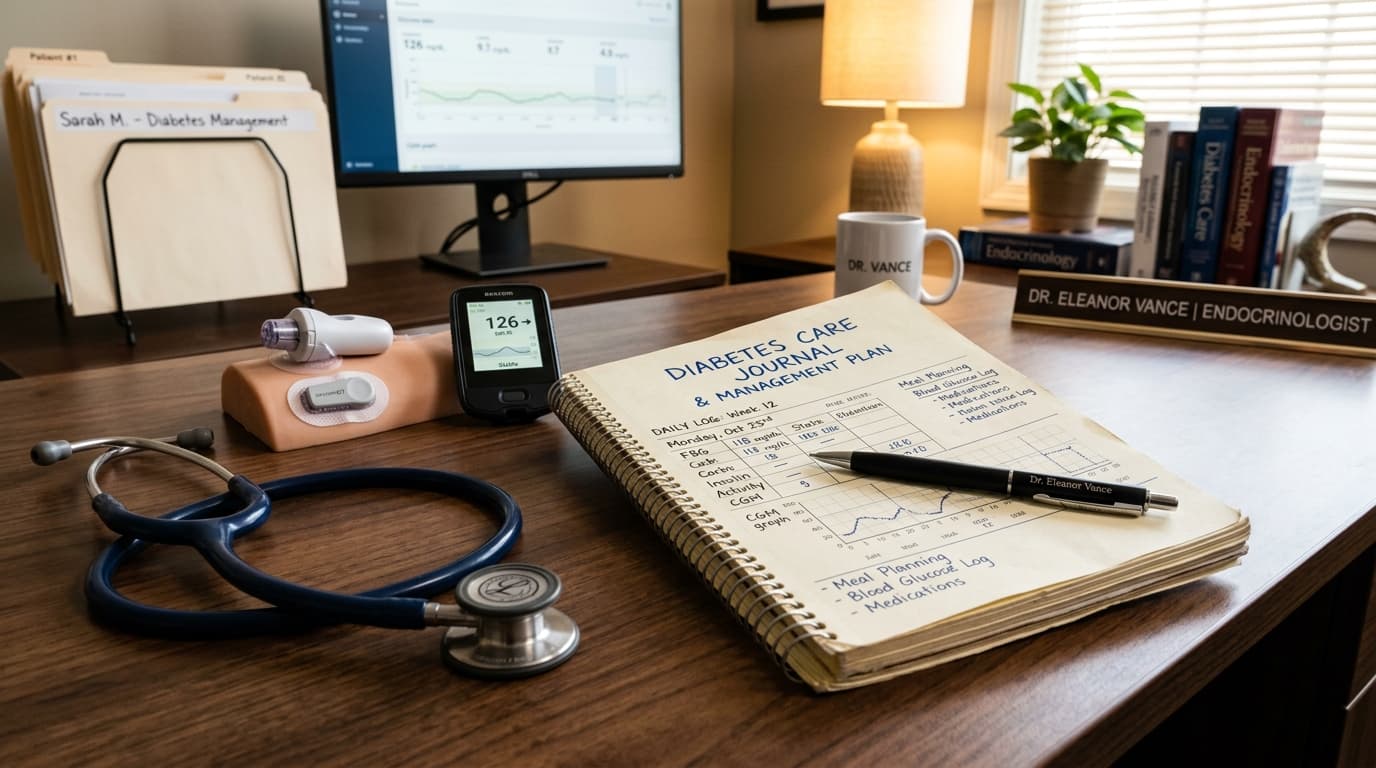 CGM sensor and medical stethoscope for diabetes condition management