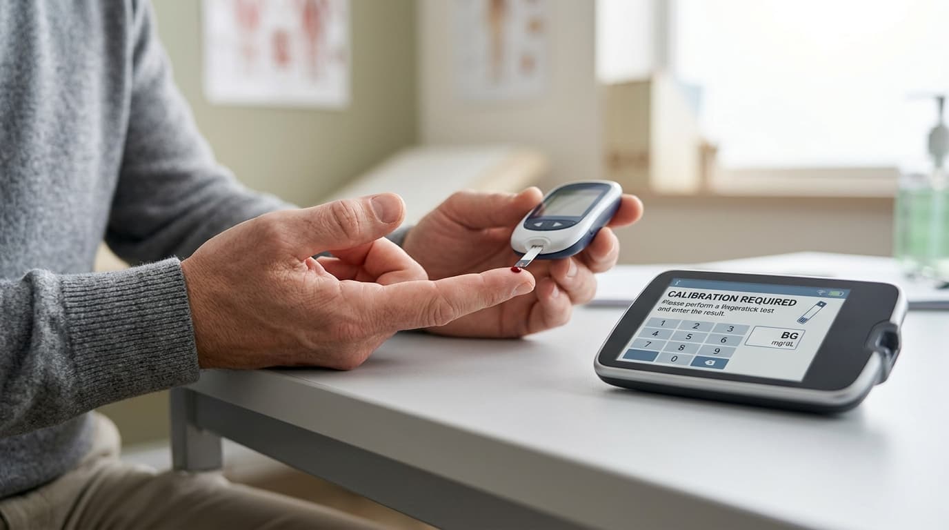 CGM calibration using fingerstick blood glucose reference test