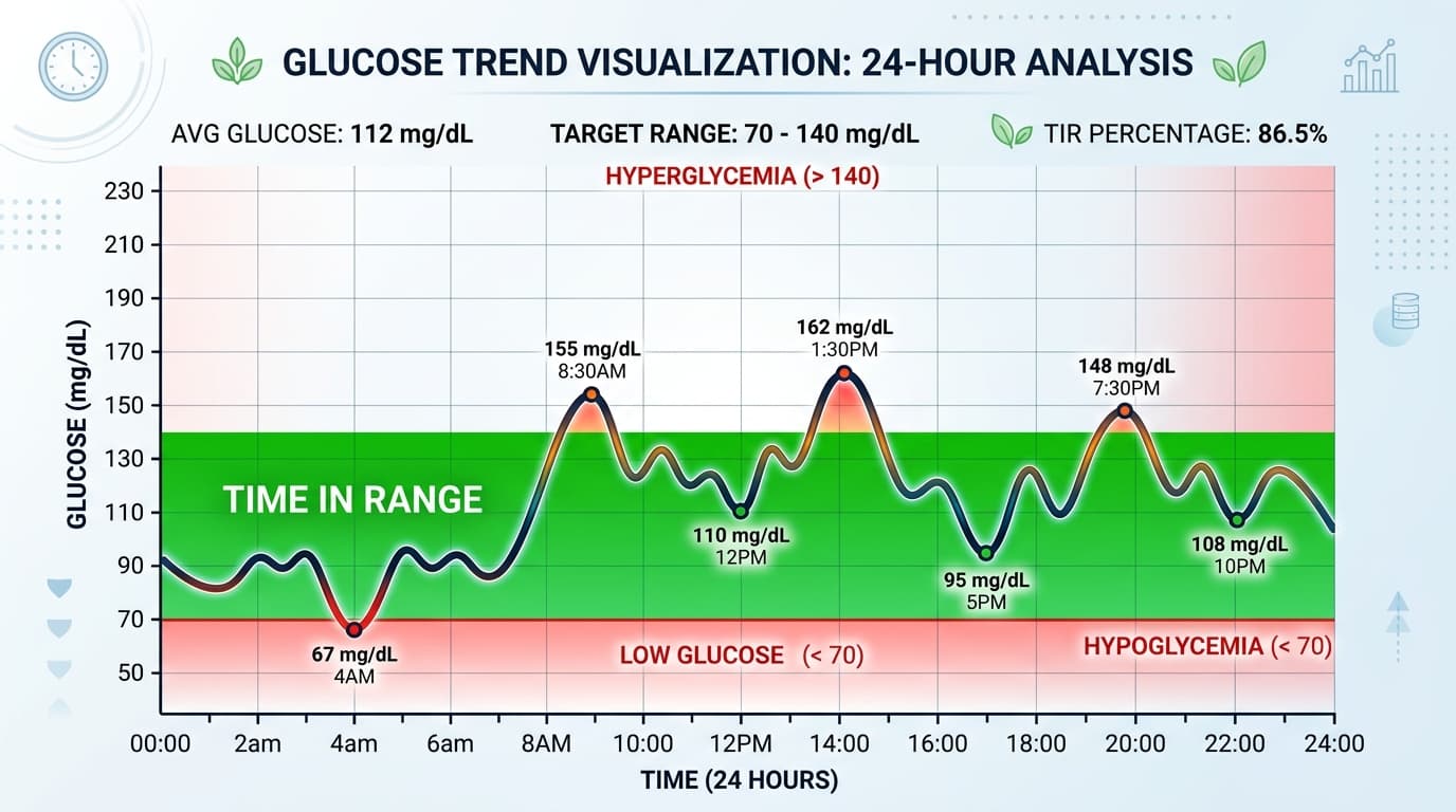 time in range percentage chart for diabetes glucose control assessment