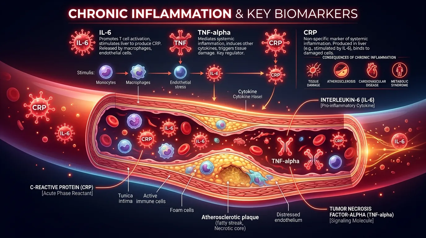 chronic inflammation biomarkers CRP and metabolic health blood test results