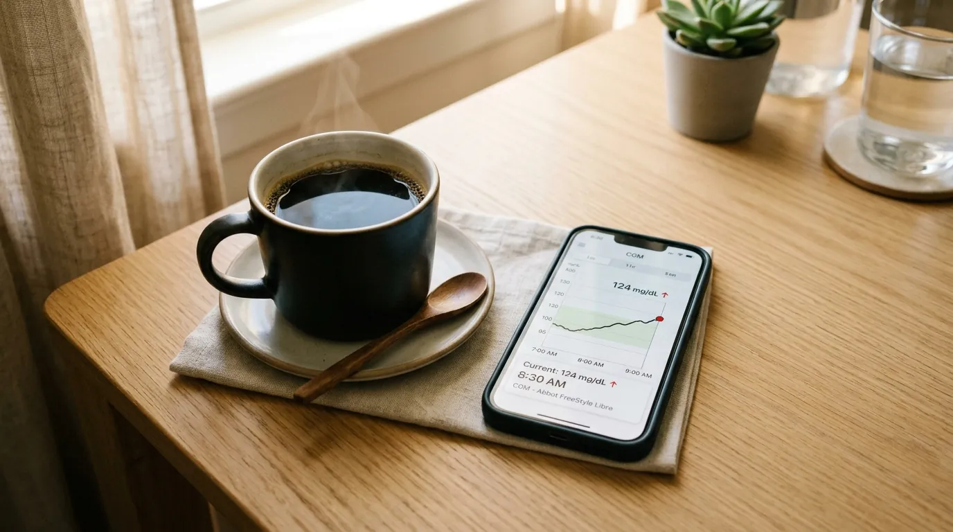 caffeine and blood sugar CGM glucose response to coffee and stimulants
