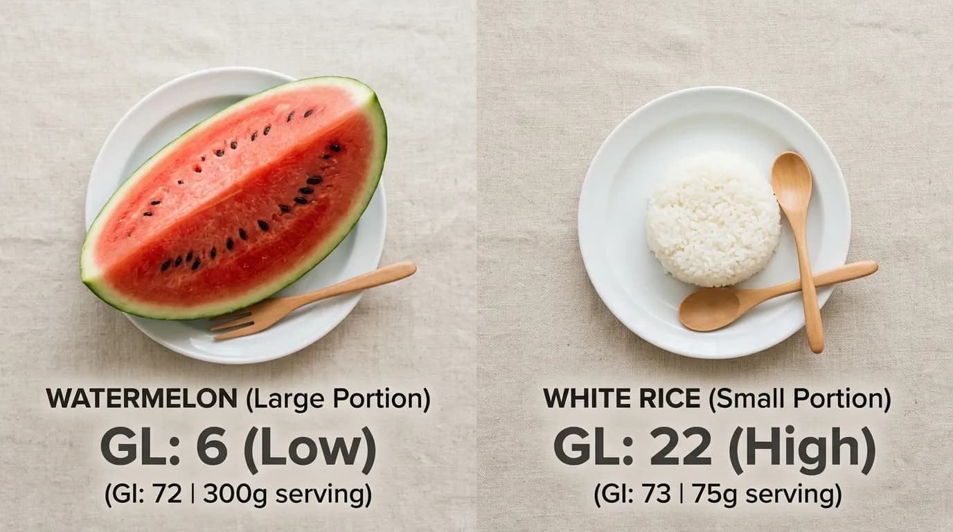 glycemic load comparison portion-adjusted glucose impact per serving
