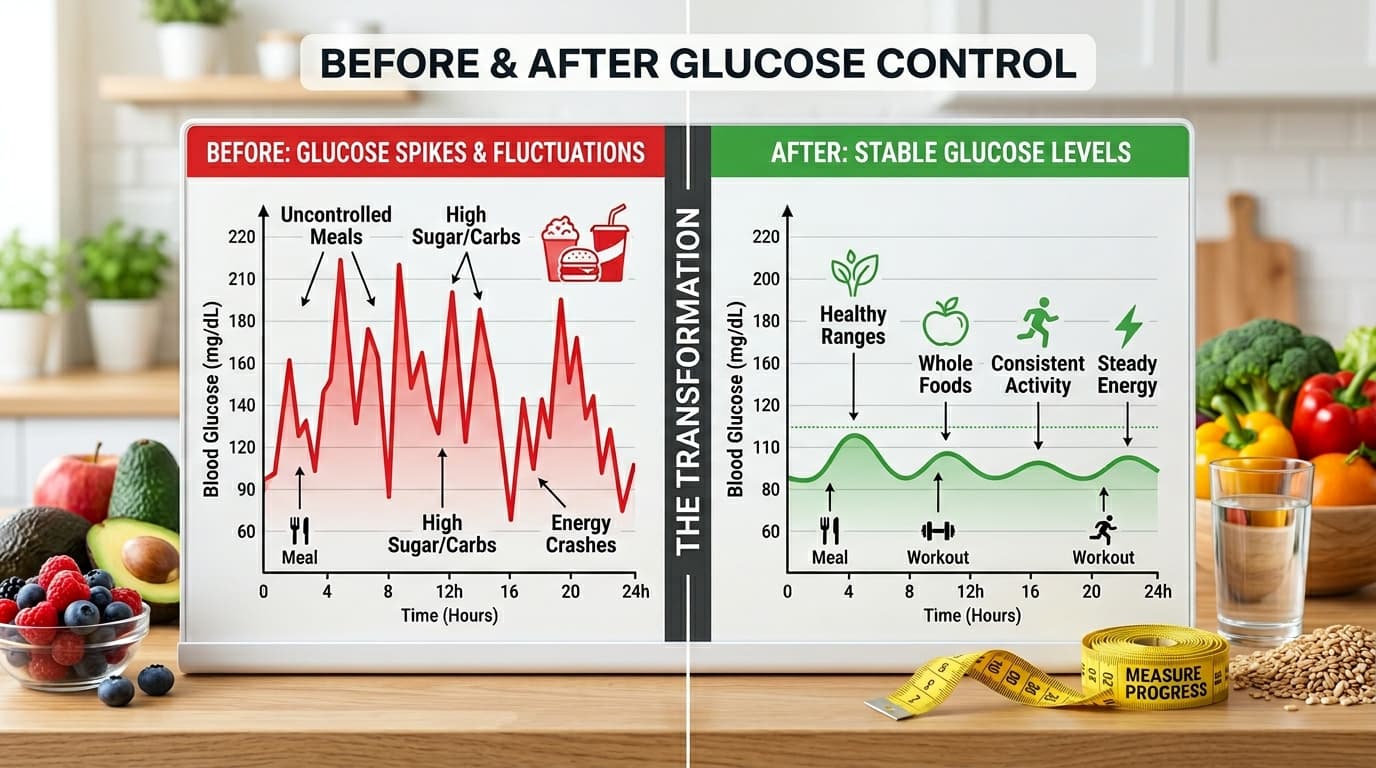 CGM services for weight loss showing glucose stability after meals