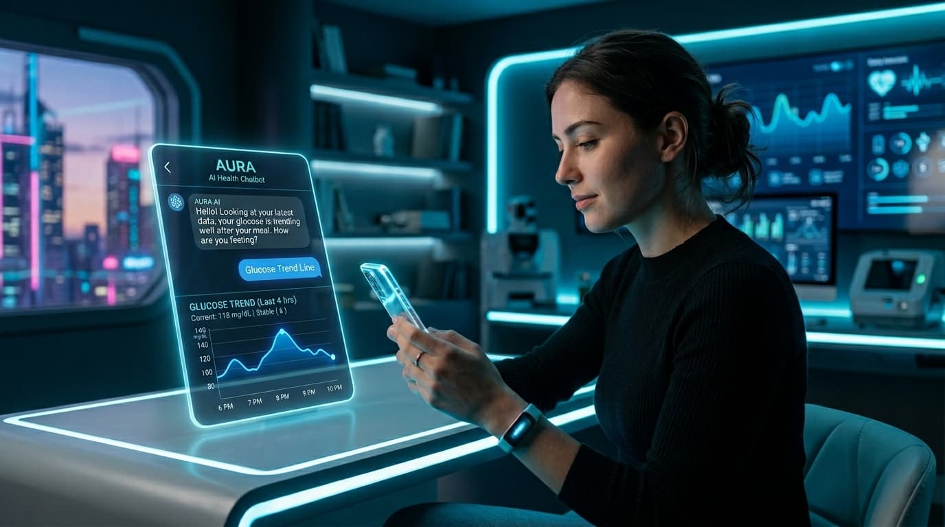 January AI digital twin glucose prediction chatbot interface