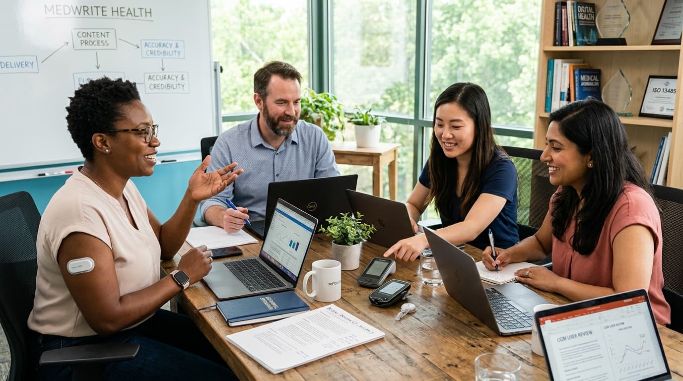 GlucoseIntel editorial team reviewing CGM data and product research