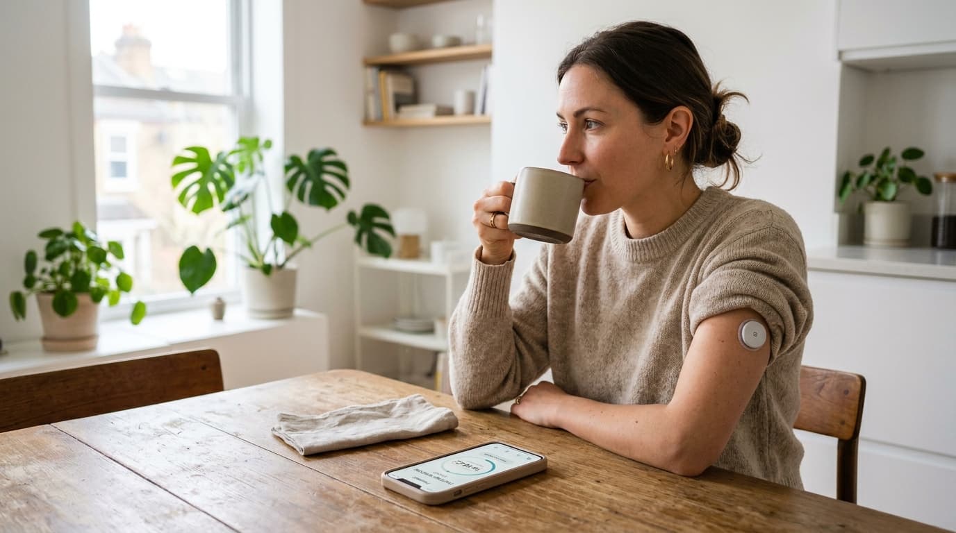 intermittent fasting CGM glucose trend with morning coffee and dawn phenomenon