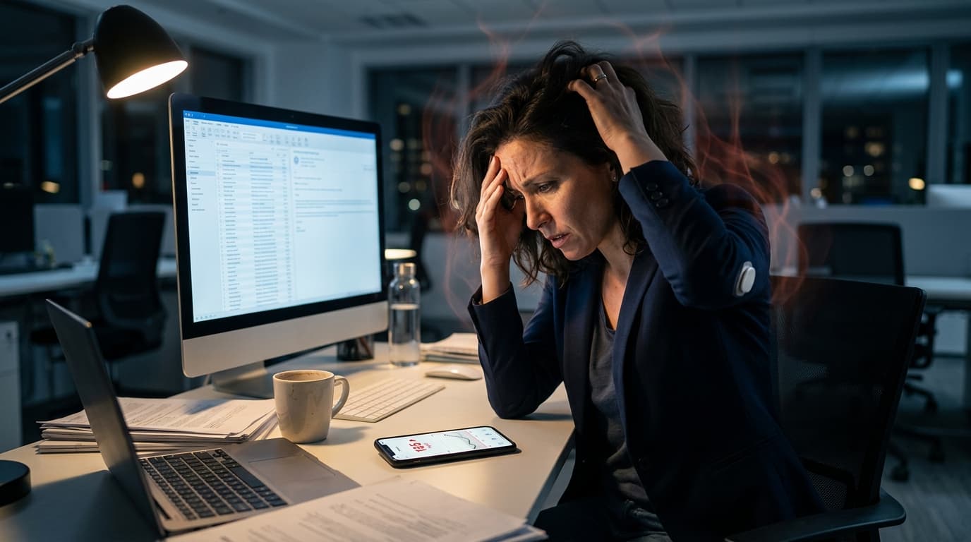 continuous glucose monitor data revealing stress-induced blood sugar spikes